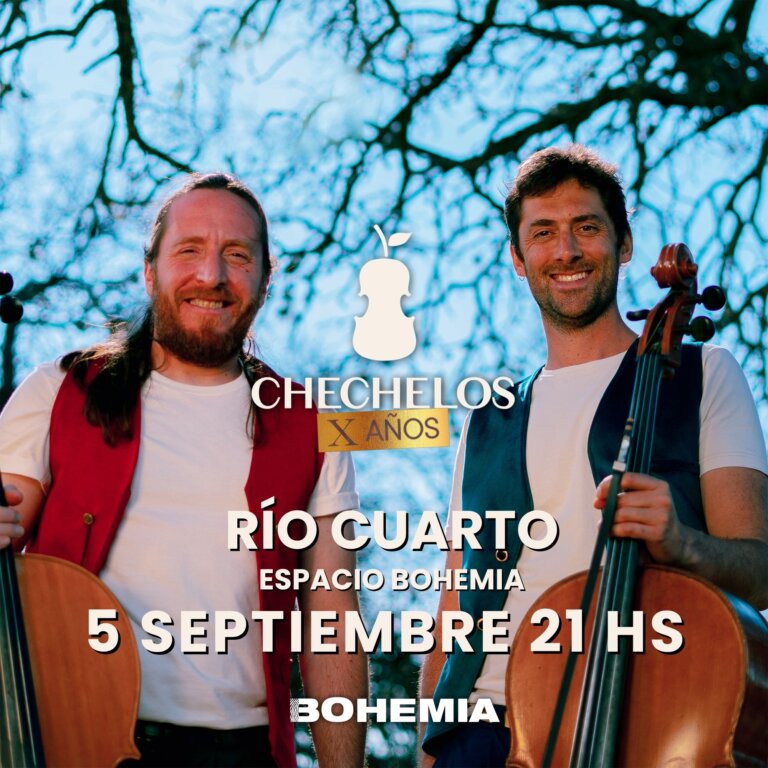 Flyer del show: CheChelos en Río Cuarto